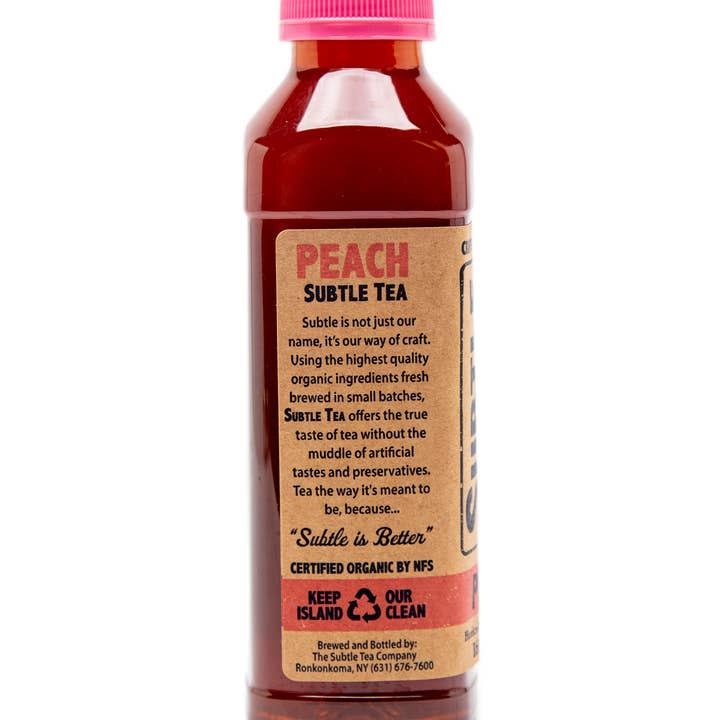 Subtle Tea - Wholesale Iced Tea - Subtle Tea Peach - 16 oz. - Case (12 Bottles)