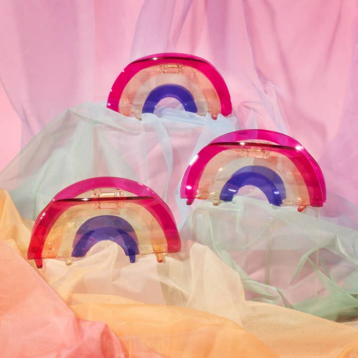 WINONA IRENE – wholesale Hair clip – Women’s – Rainbow Jelly Transparent Acetate XL Hair Claw Accessory