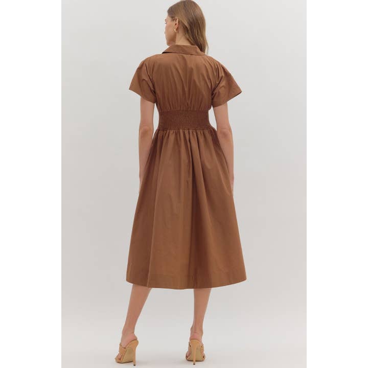 STYLE USA - Wholesale Dress - Women's - Solid short sleeve midi dress 3