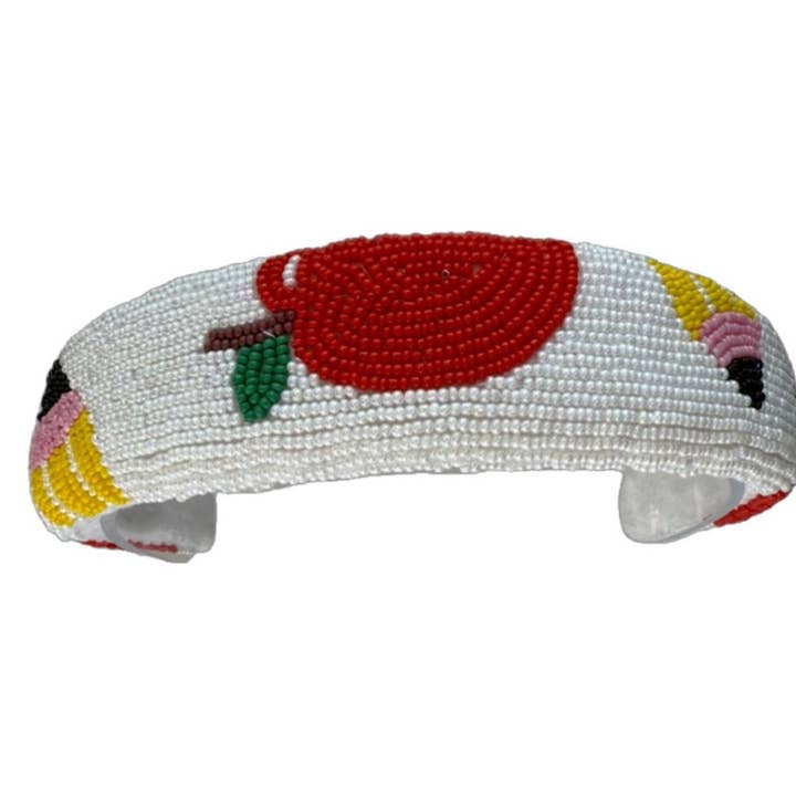 The Back To School Apple Pencil Beaded Headband for wholesale by Brooke Shade
