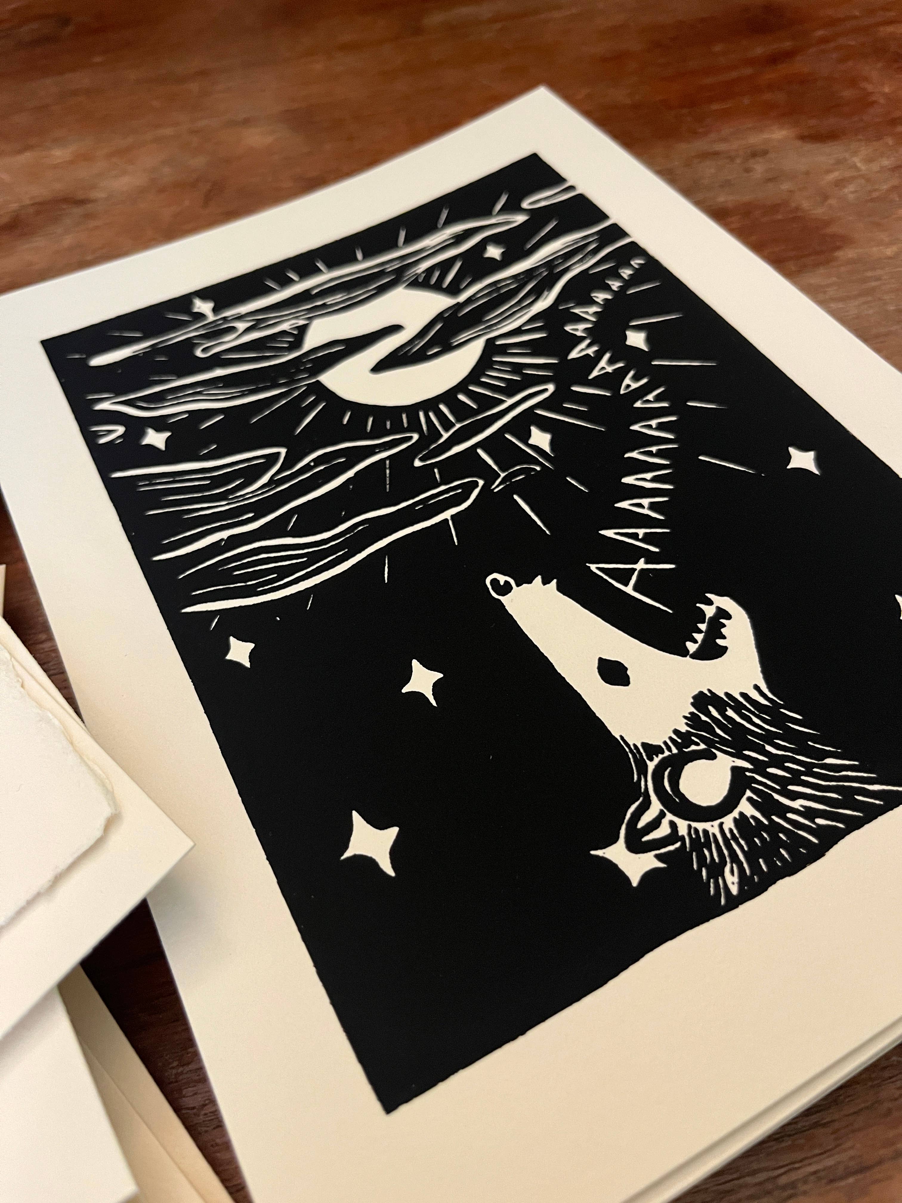 Critter Butts - Wholesale Art Print - Screaming Possum Print - Screen print on BFK Rives paper2