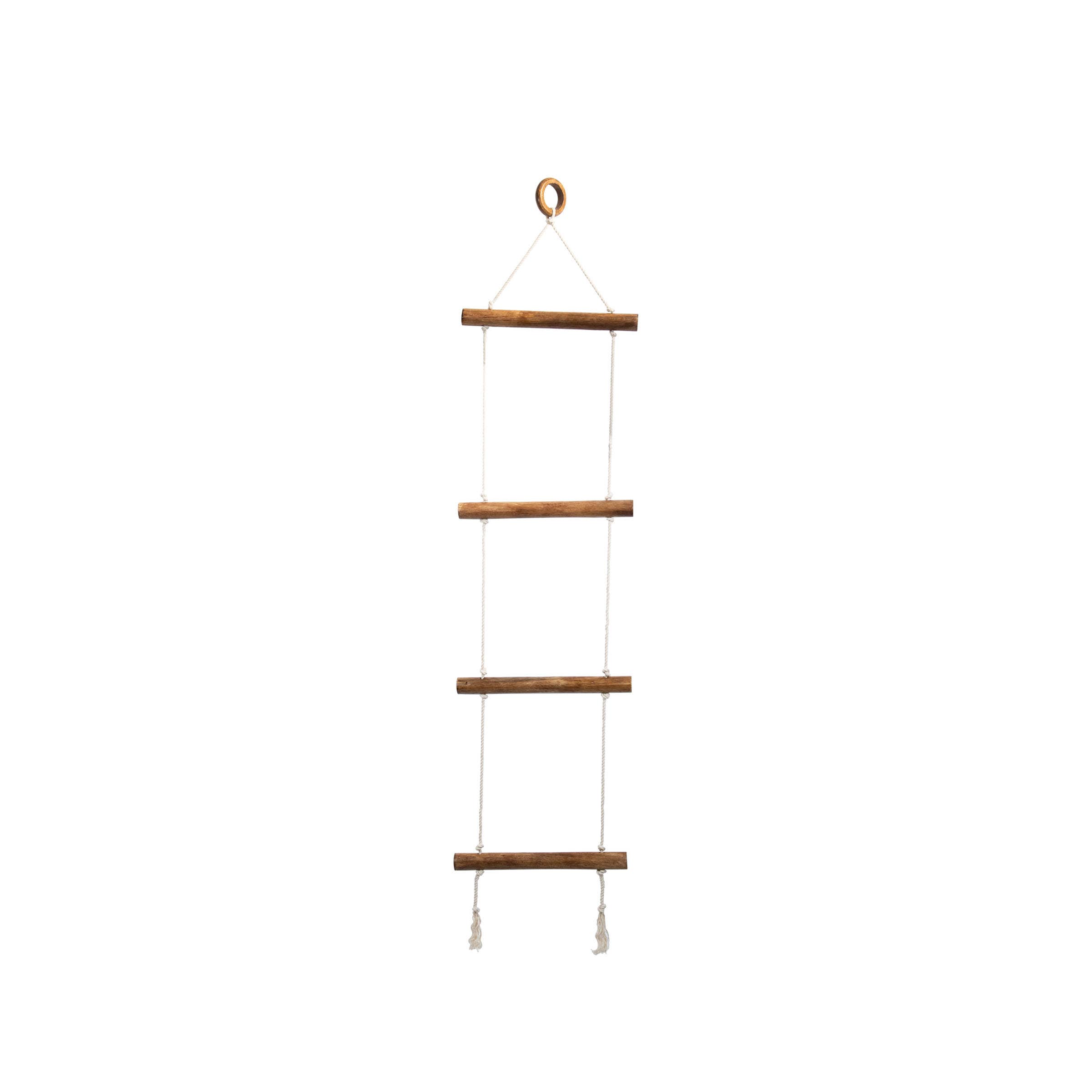 Foreside Home & Garden - Wholesale Wall Mounted Shelf - SALE - Macrame Hanging Blanket Ladder1