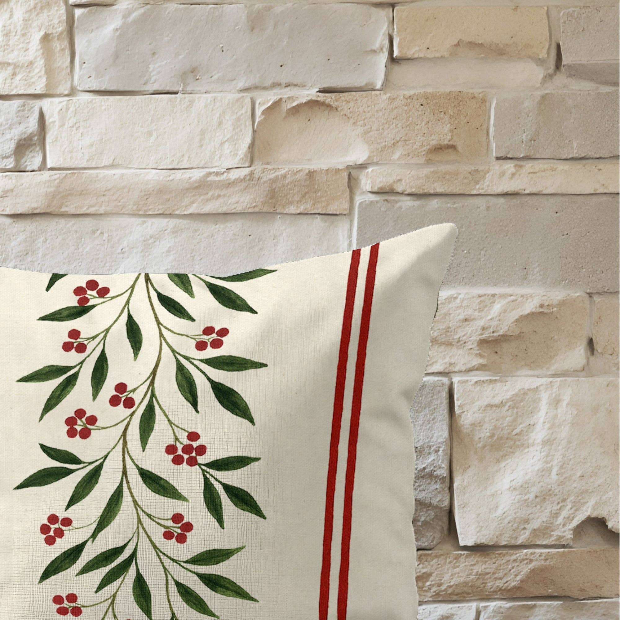 SG HOGAR - Venta al por mayor Cojines para sillas - Funda de cojín 100% algodón Ramillete Muerdago C 30x50 cm1