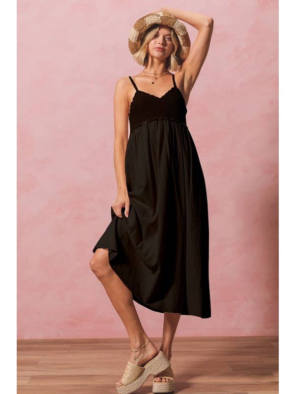 Vanilla Monkey - Wholesale Dress - Women's - Side Invisible Zipper Crochet Contrast Sun Dress3