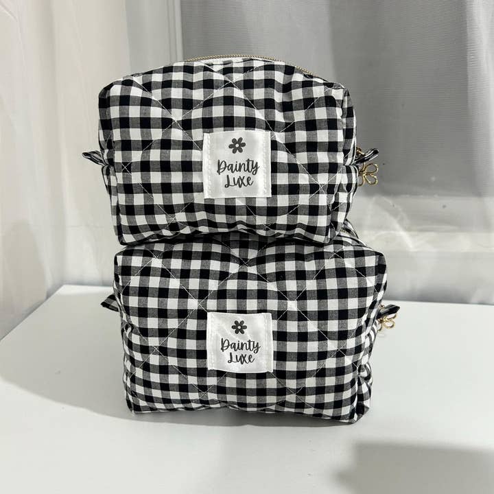 DaintyLuxeAU - Wholesale Makeup/Cosmetic Bag - Variety Makeup Bags: Gingham, Quilted, Boxy, Sizes