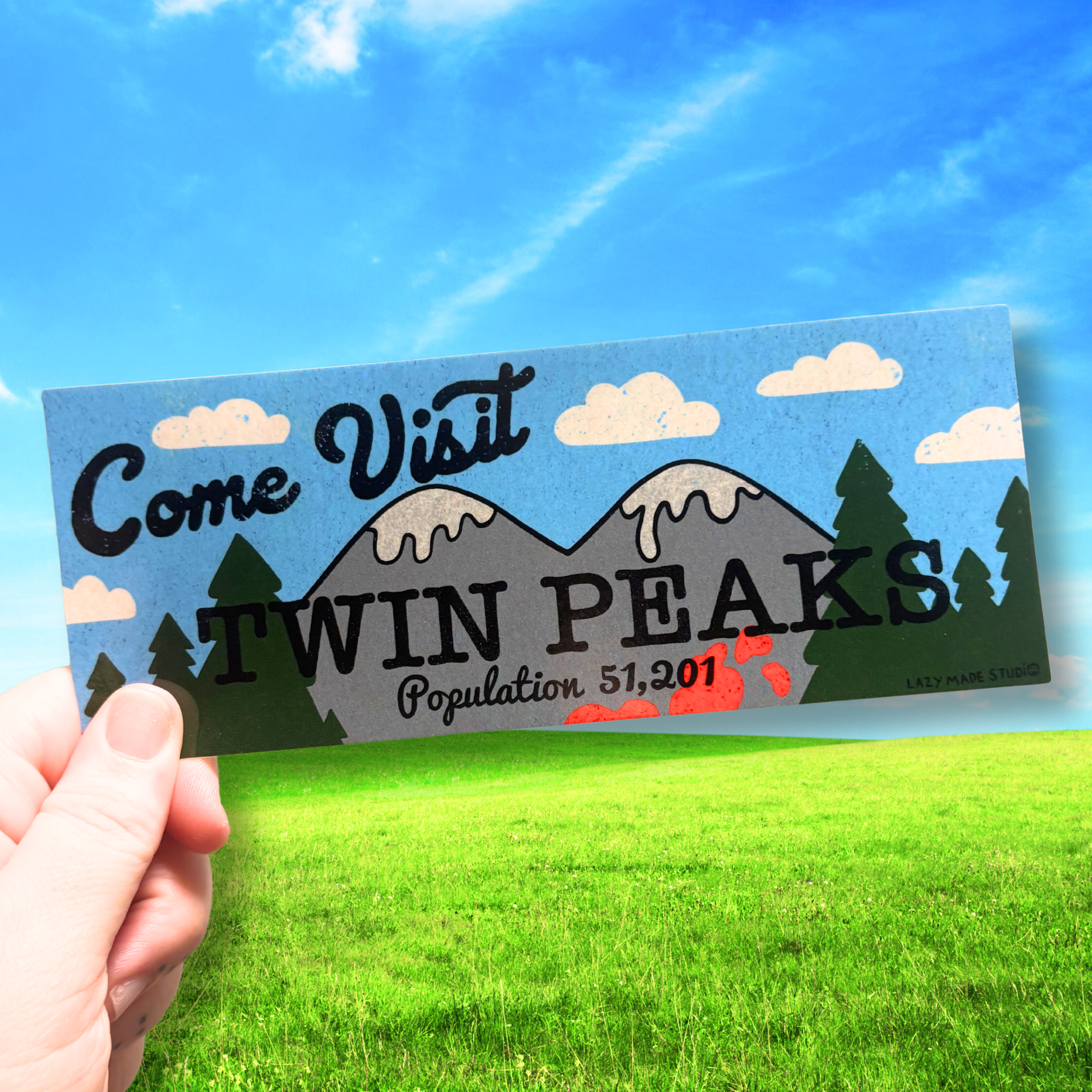 Lazy Made Studio – wholesale Sticker – Twin Peaks Bumper Sticker 0