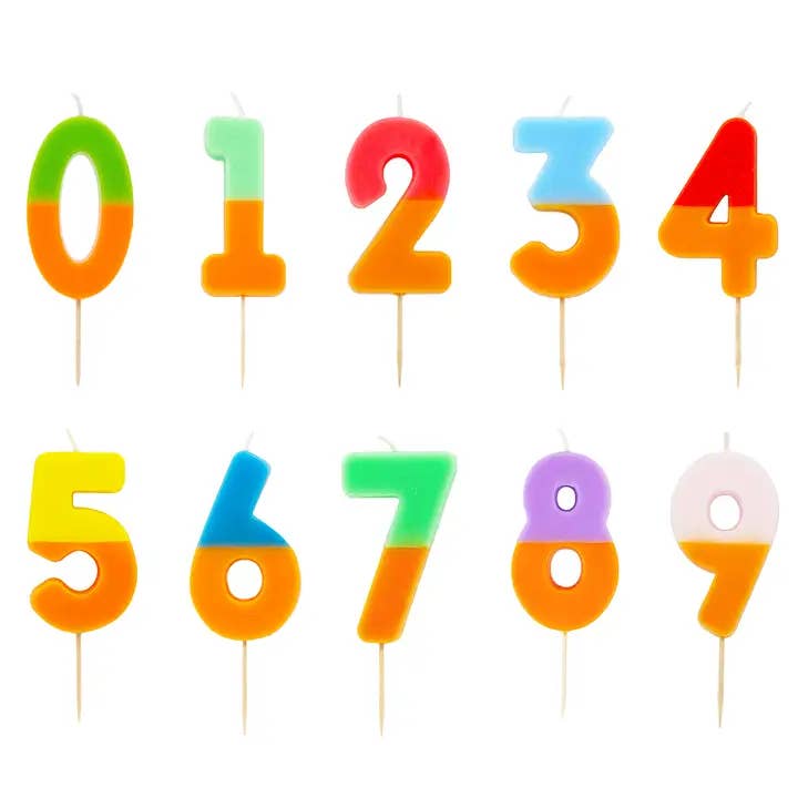2 Tone Ombre Orange Birthday Number Candles | 0-9 | Single | for wholesale by Talking Tables EU