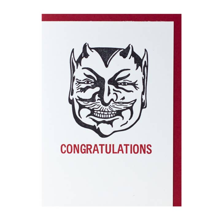 Tarjeta de felicitación tipográfica You Lucky Devil para venta al por mayor de Bruno Press