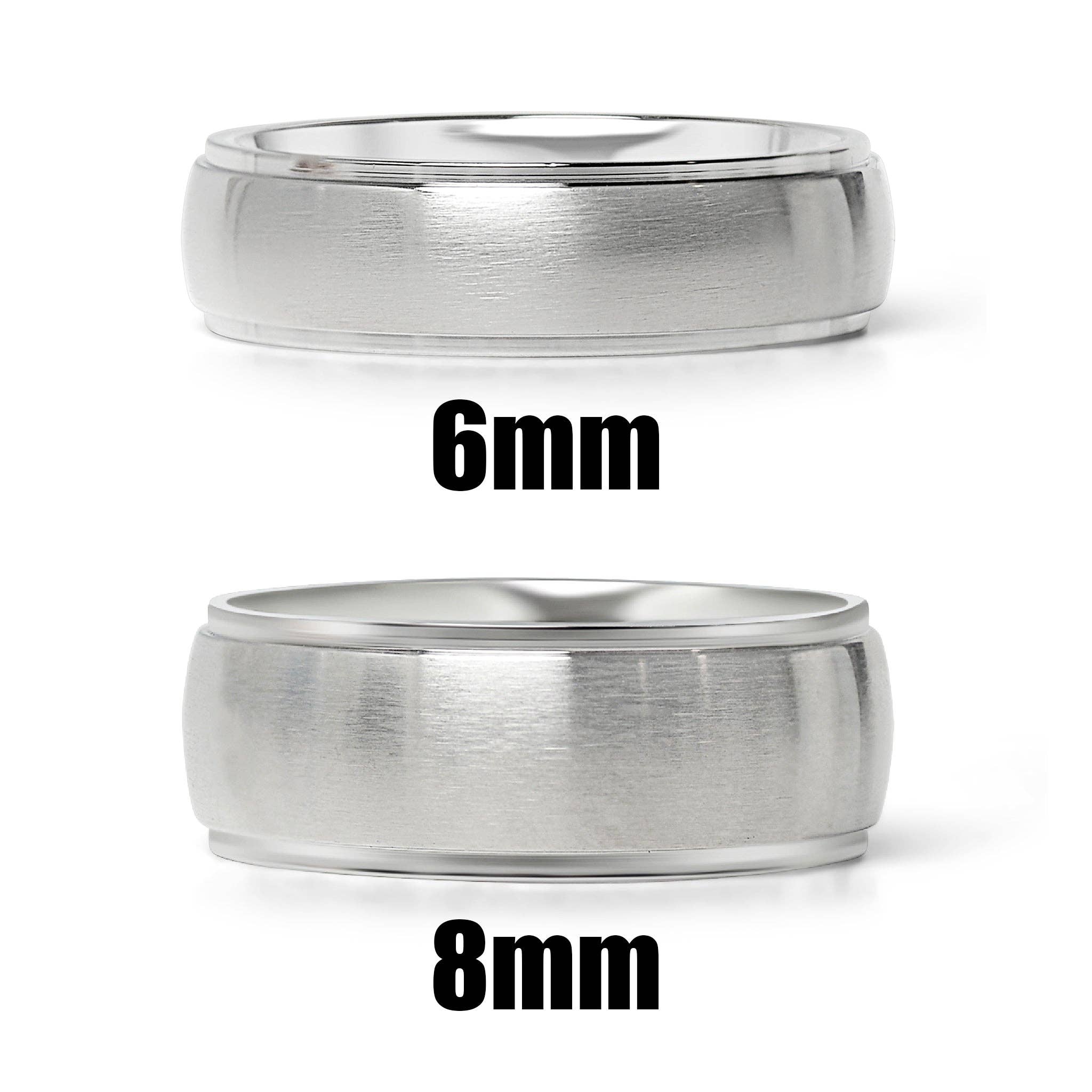 WJW - Wholesale Band/Stacked Ring - Wide Brushed Center with Polished Edge Stainless Steel Ring