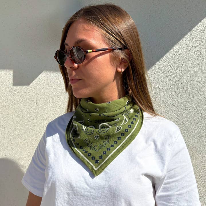 Milinane - Wholesale Scarf - Women's - Scarf 50x50 - Oscar - Khaki Bandana2
