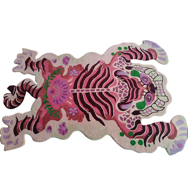 Maia Homes - Wholesale Area Rug - Chinoiserie Tibetan Tiger Hand Tufted Wool Rug - Pink11