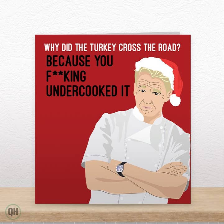 Funny Gordon Ramsay Christmas Card - Turkey Joke for wholesale by Quitting Hollywood
