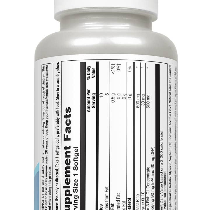 KAL - Wholesale Oral Supplement/Vitamin - Red Yeast Rice, CoQ10, Omega 3 ActivGels™ Softgels1