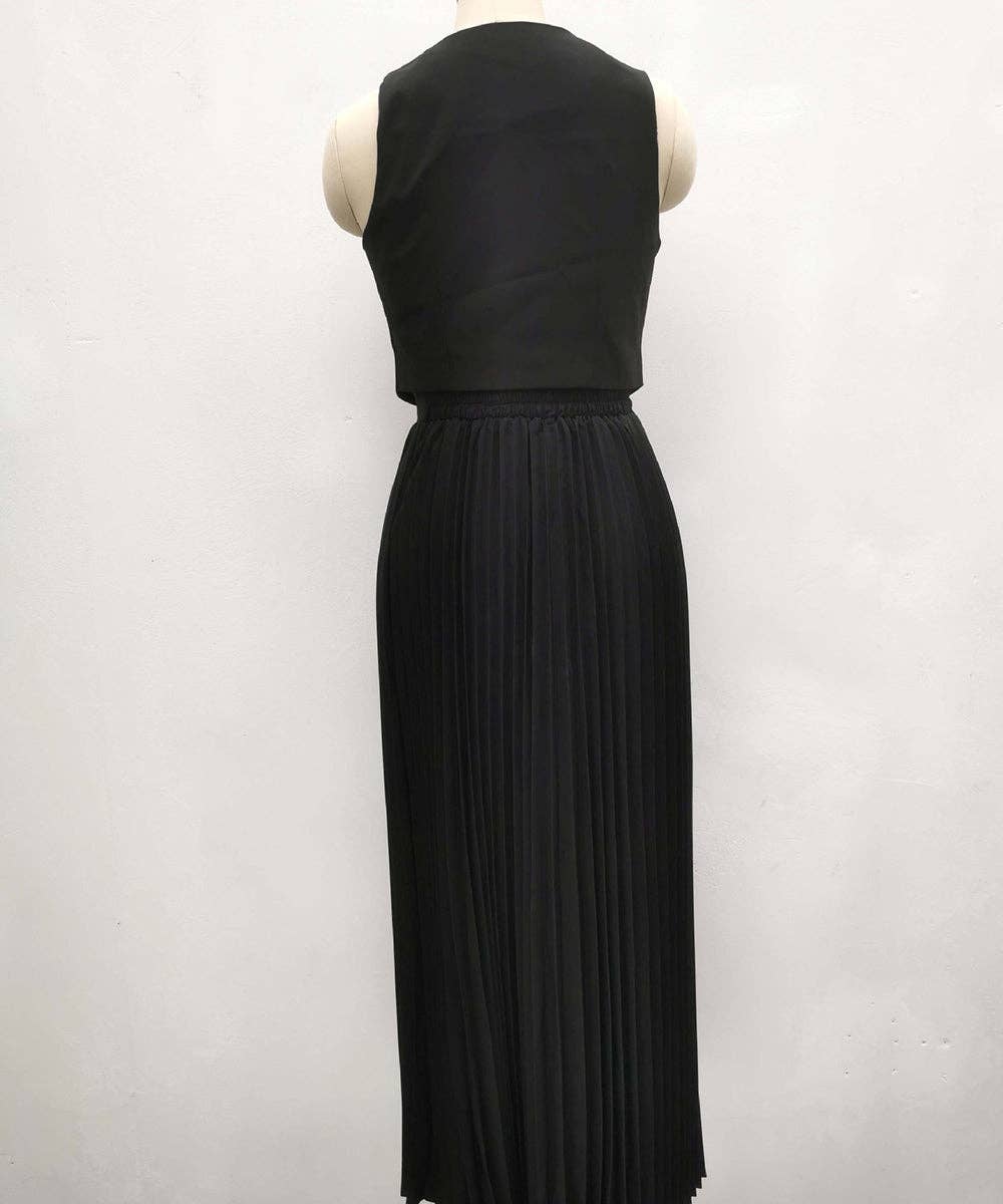 Aria Romance – Großhandel Set aus Oberteil und Rock – Damen – Zweiteiliges Set mit plissierten Ärmeln und Lagenlook15