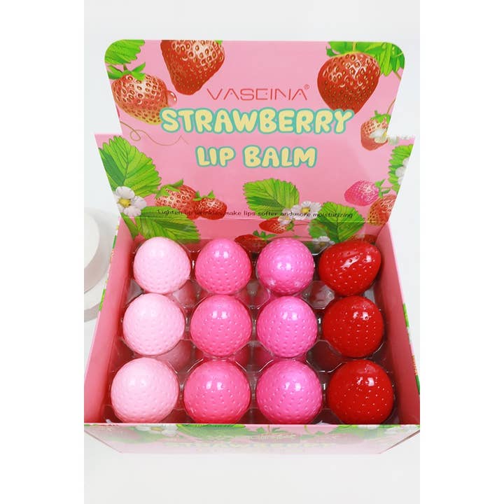 MIX COLOR 24-Pcs Strawberry Lip Balm Set for wholesale on Faire