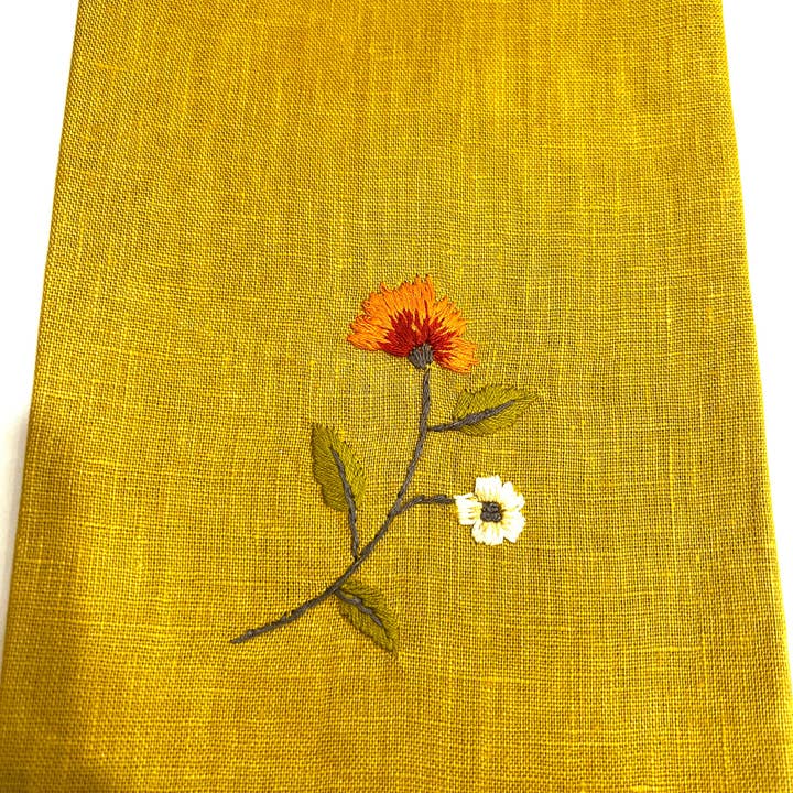 Wooven - Wholesale Hand Towel - "Botanicals" Hand Towels, hand embroidered linen
