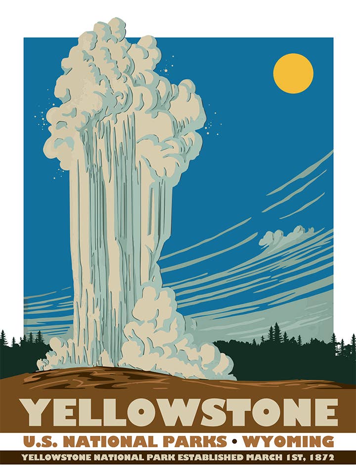 Poster Parco Nazionale di Yellowstone per la vendita all'ingrosso da parte di LOST DOG art & frame