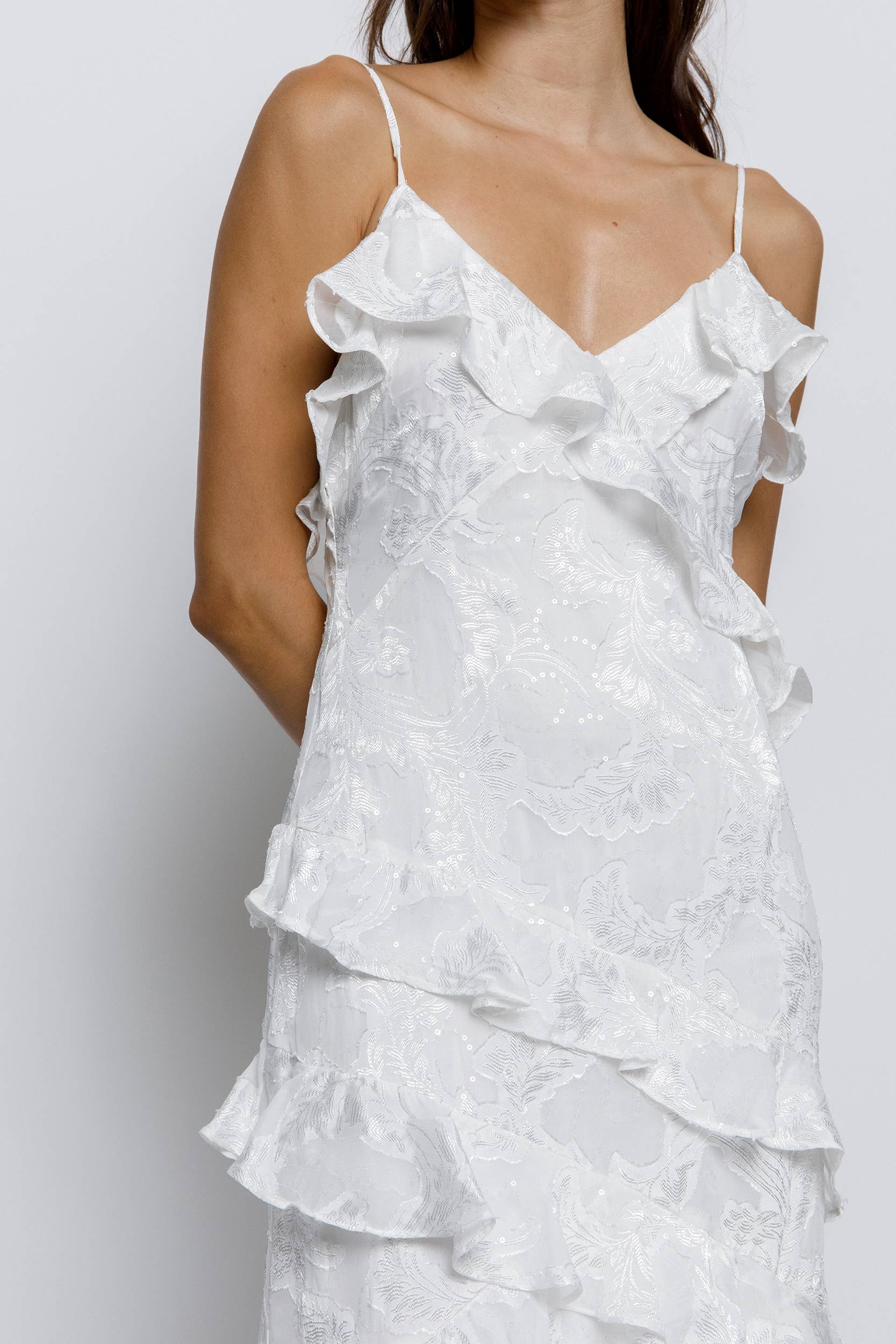 STORIA - Vente Robe – femme - JD5740-3- ROBE NUISETTE À VOLANTS À IMPRIMÉ GAUFRÉ14