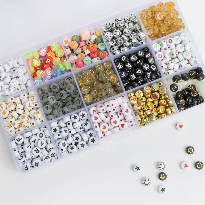 Multicolor Metallic Letters & Symbols DIY Bead Box for wholesale by Jewelry Made by Me