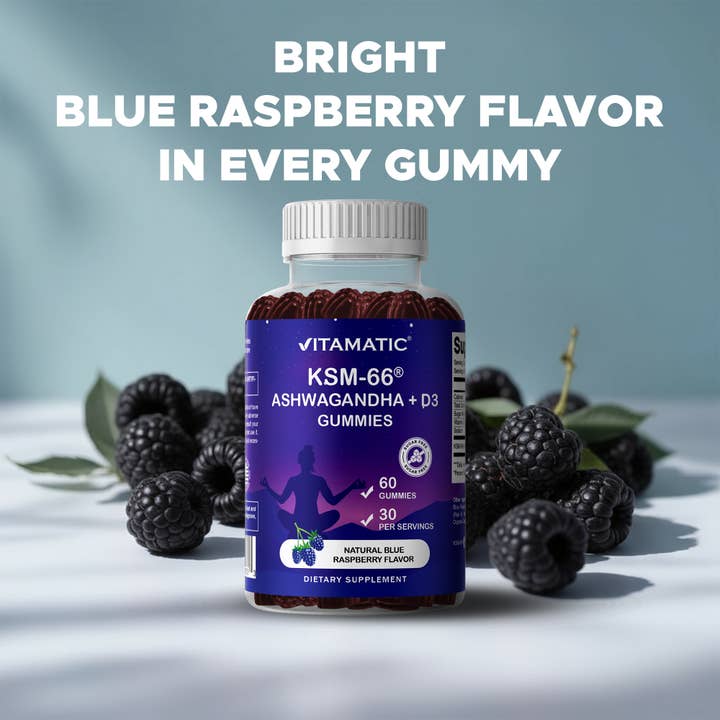 Vitamatic - Wholesale Oral Supplement/Vitamin - Vitamatic KSM-66® Ashwagandha + D3 Gummies - 60 Gummies8