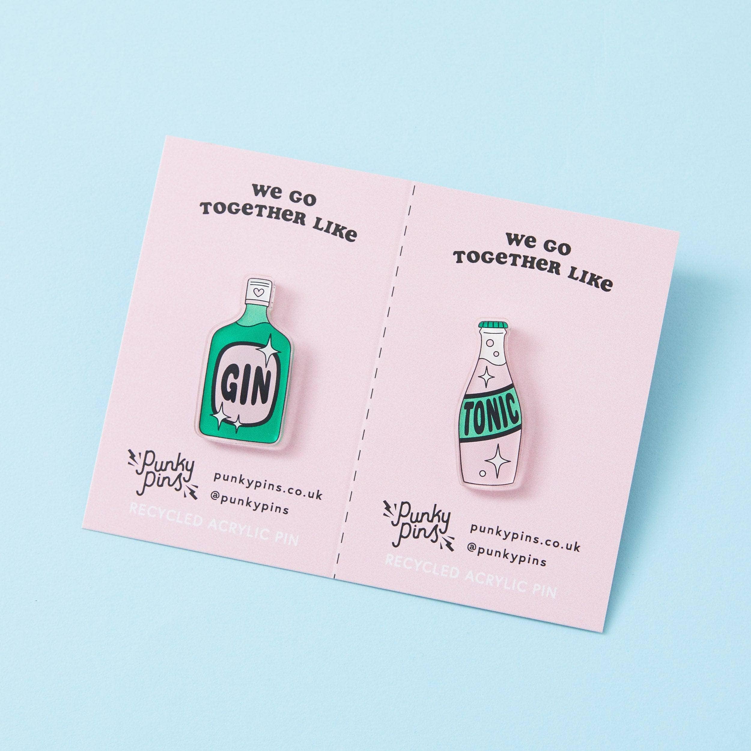 Punky Pins – wholesale Lapel pin/button – Gin & Tonic Acrylic Pin Pair5