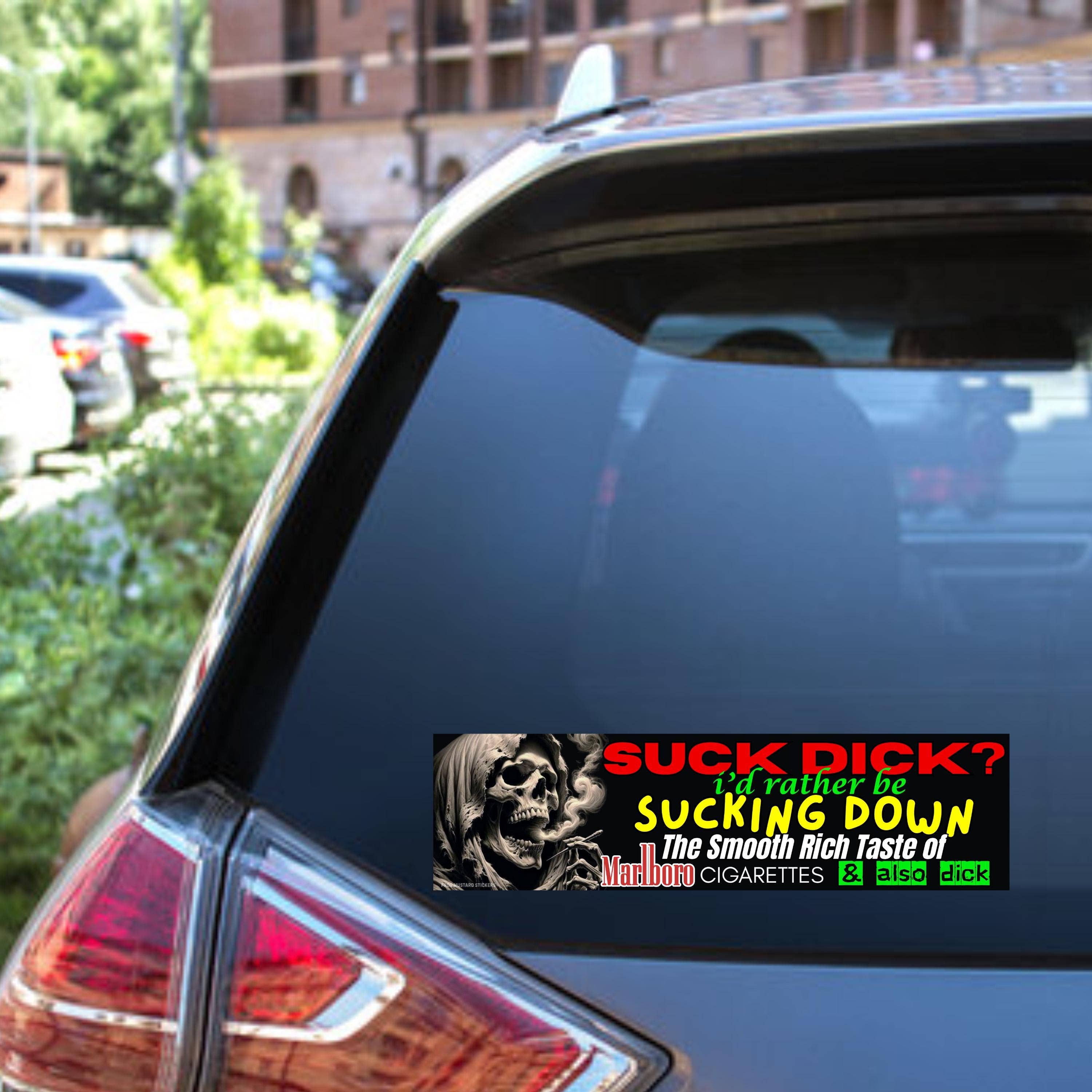 Frog Mustard Stickers - Wholesale Sticker - Sucking Dick? I’d rather be sucking down Marlboro Cigarettes... and dick.1