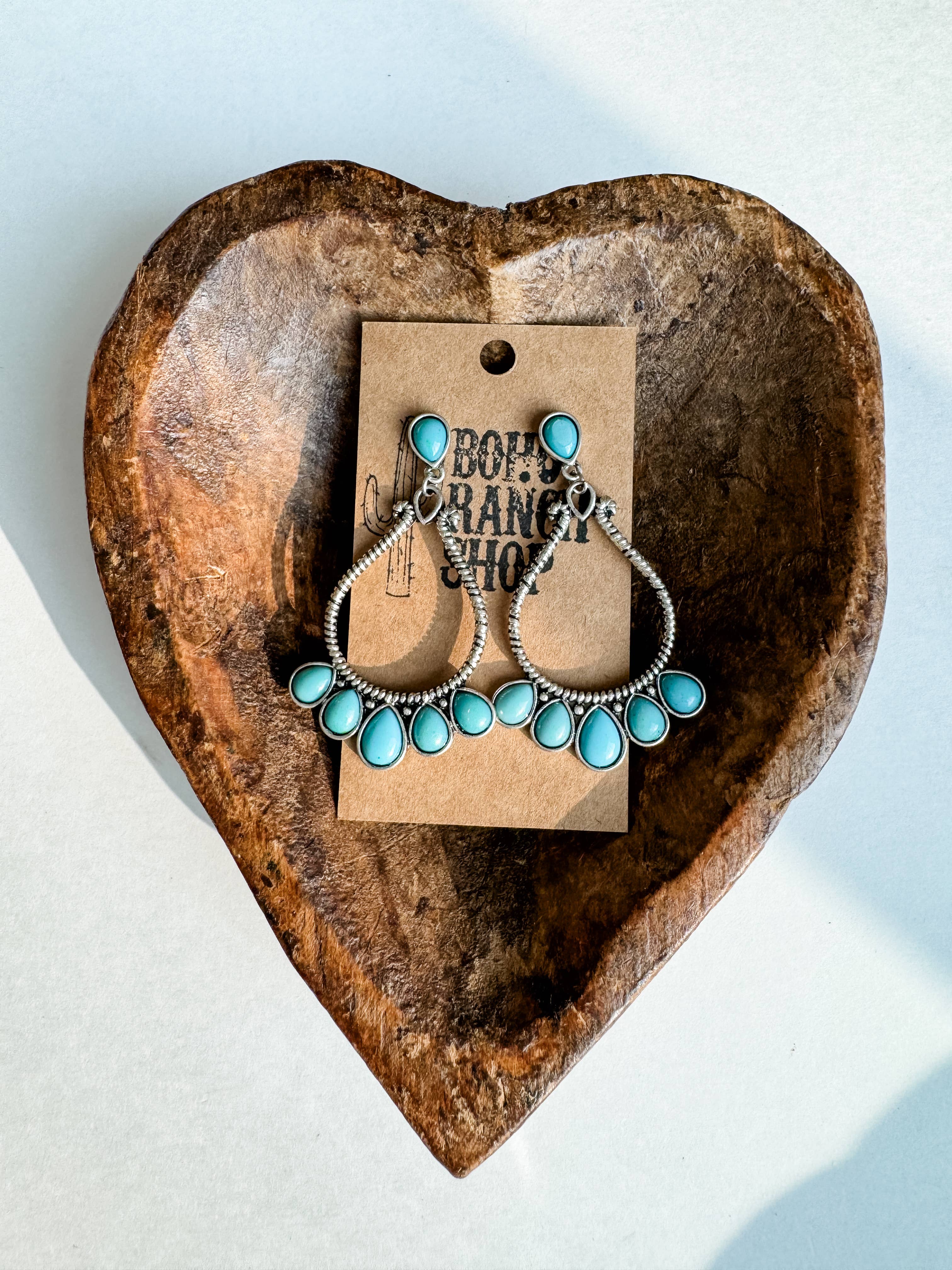 Boho Ranch Shop – wholesale Dangle earrings – Western Teardrop Stone Stud Earrings2