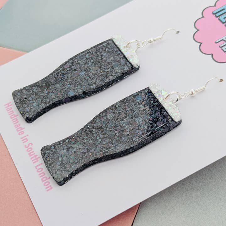 By Heather Filby – wholesale Dangle earrings – Pint Glass Glitter Resin Earrings1