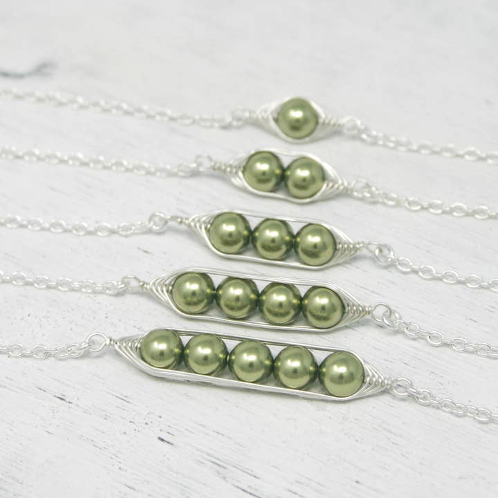 Rising Jewelry - Wholesale Link & Chain Bracelet - Pea pod bracelet, Green, Pea Jewelry, Mothers Day Gift