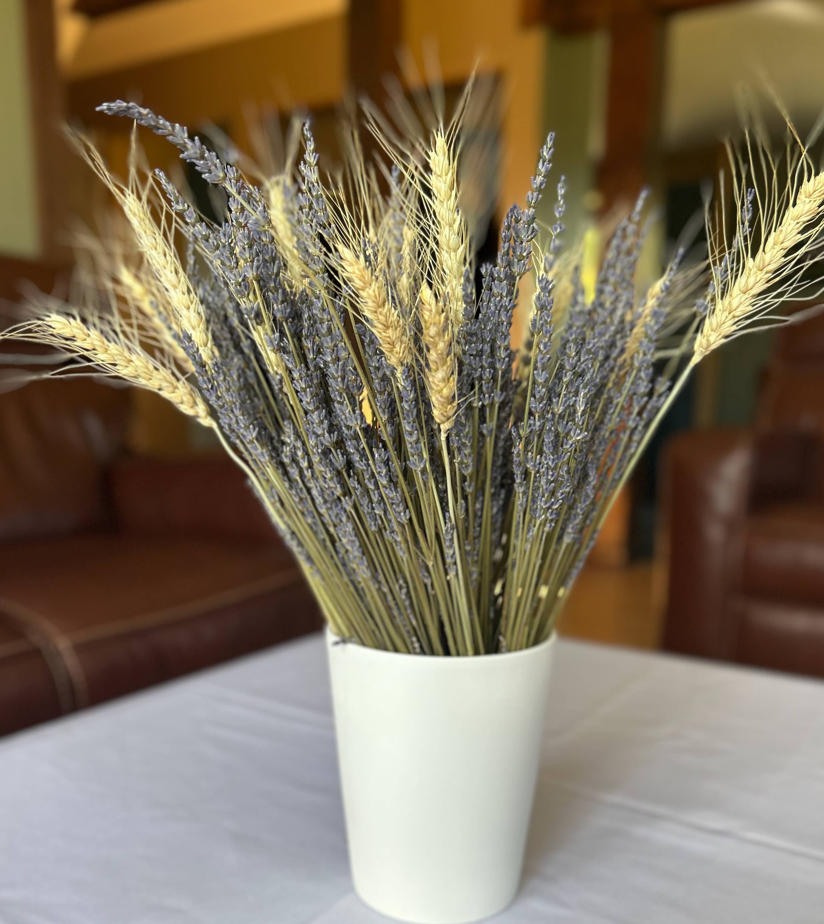 Lavender Creek Farm - Wholesale Dried/Pressed Flowers - Dried French Lavender and Wheat Bouquet