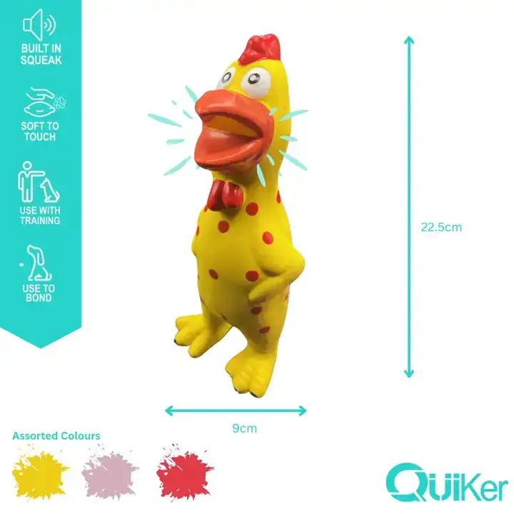 Quiker Pet Products – wholesale Pet squeaky toy – Dog – Latex Honking Chicken Dog Toy - 3 Pack Inner1