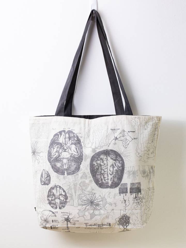 Brain Anatomy Canvas Shoulder Tote Bag (Case of 6) for wholesale by Cognitive Surplus EU