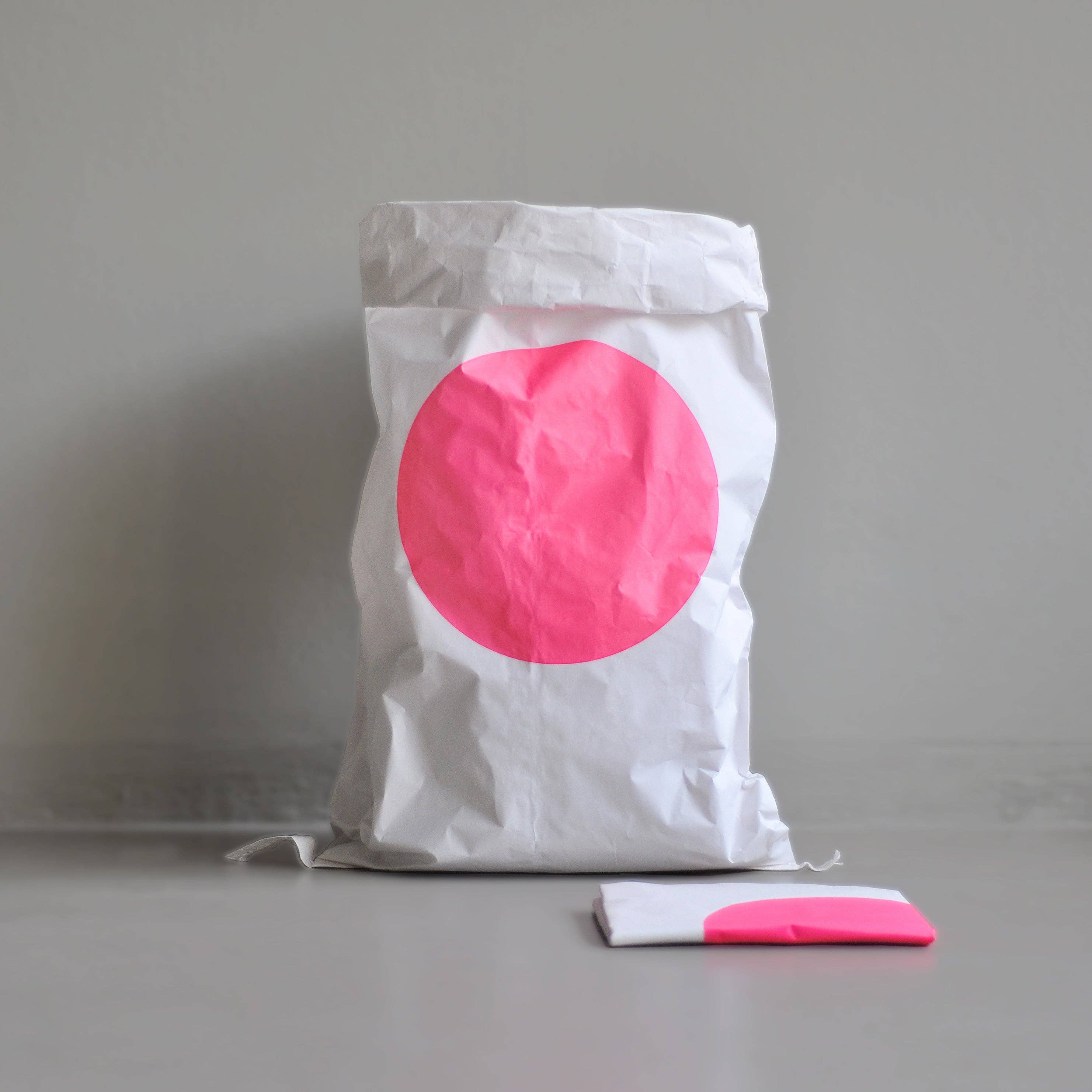 kolor - Wholesale Grocery/Shopping Bag - papiersack kreis / paper bag neon PINK DOT0