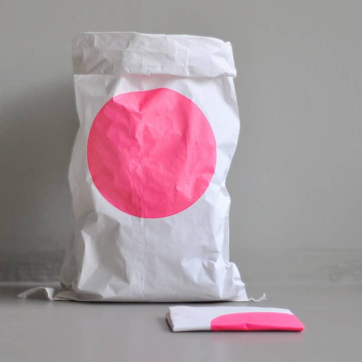 kolor - Wholesale Grocery/Shopping Bag - papiersack kreis / paper bag neon PINK DOT0