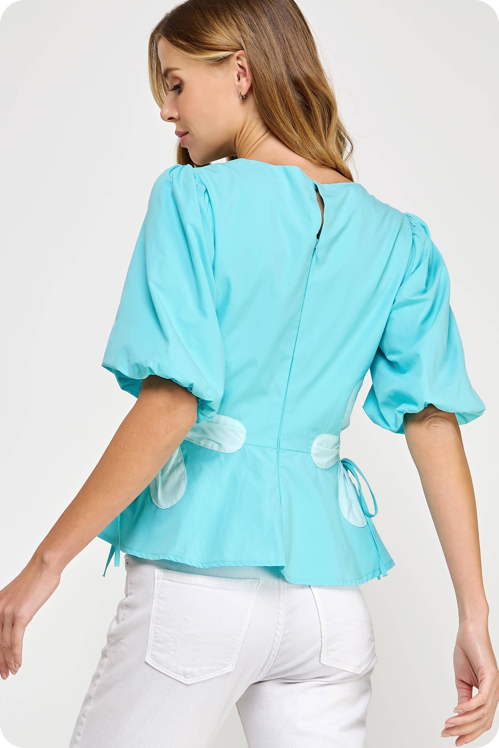 Strut & Bolt - Wholesale Blouse - Women's - Flower Color-Block Poplin Top5