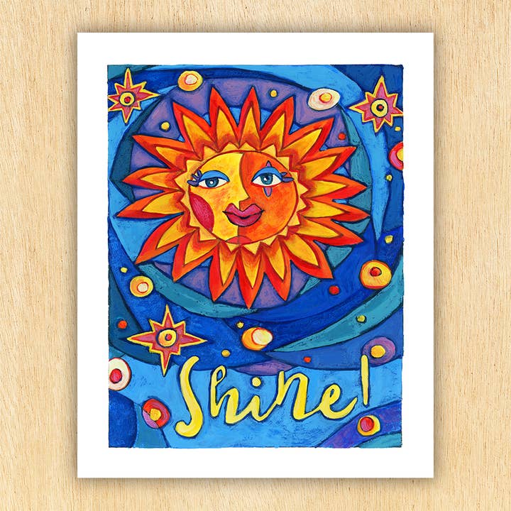 Shine Sun Celestial Art Print for wholesale by Mary M Spencer Design