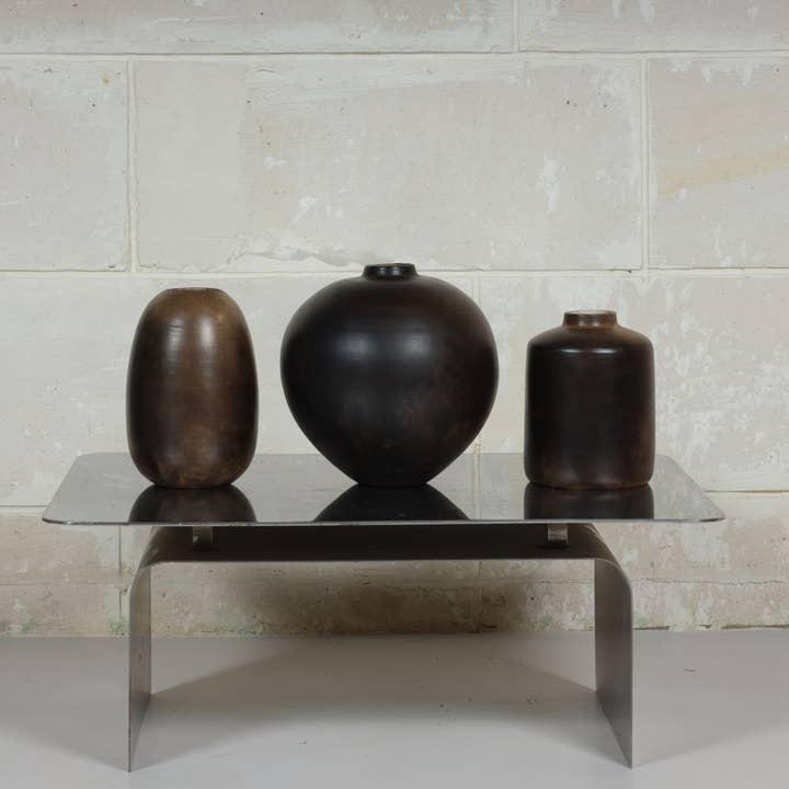 AS'ART a sense of crafts - Wholesale Vase - Zulu Pottery, Smoked Patina, Spherical, South Africa2