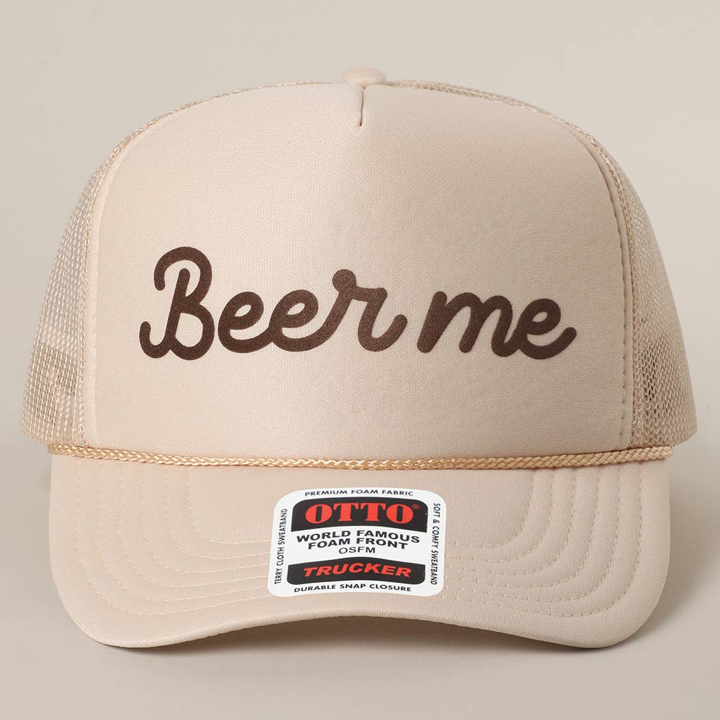 Fashion City – Engroshandel Trucker hat - Unisex – Øl Mig Tekst Printet Mesh Ryg Skum Trucker Kasket38