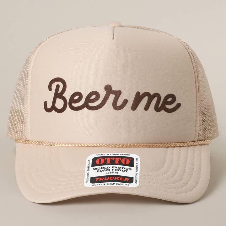 Fashion City – Engroshandel Trucker hat - Unisex – Øl Mig Tekst Printet Mesh Ryg Skum Trucker Kasket38
