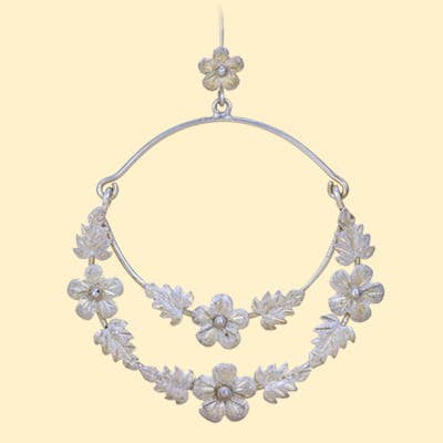 Large Round Sterling Flower Earrings for wholesale by Moosepablos, Inc.