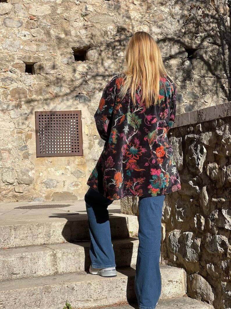 Bhawana Handicrafts - Vente Peignoir – femme - Lot de 5 vestes courtes en velours, tissu doux fait main6