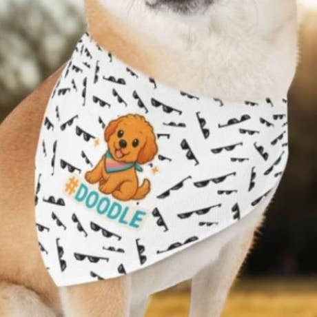 Pet Bandana Collar with Goldendoodle Decal, Polyester for wholesale by Sweet South Design