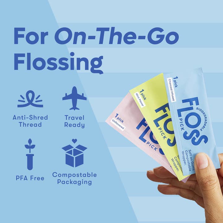 SmartLifEco - Wholesale Floss - Individually Wrapped Floss Picks | 50 Pack