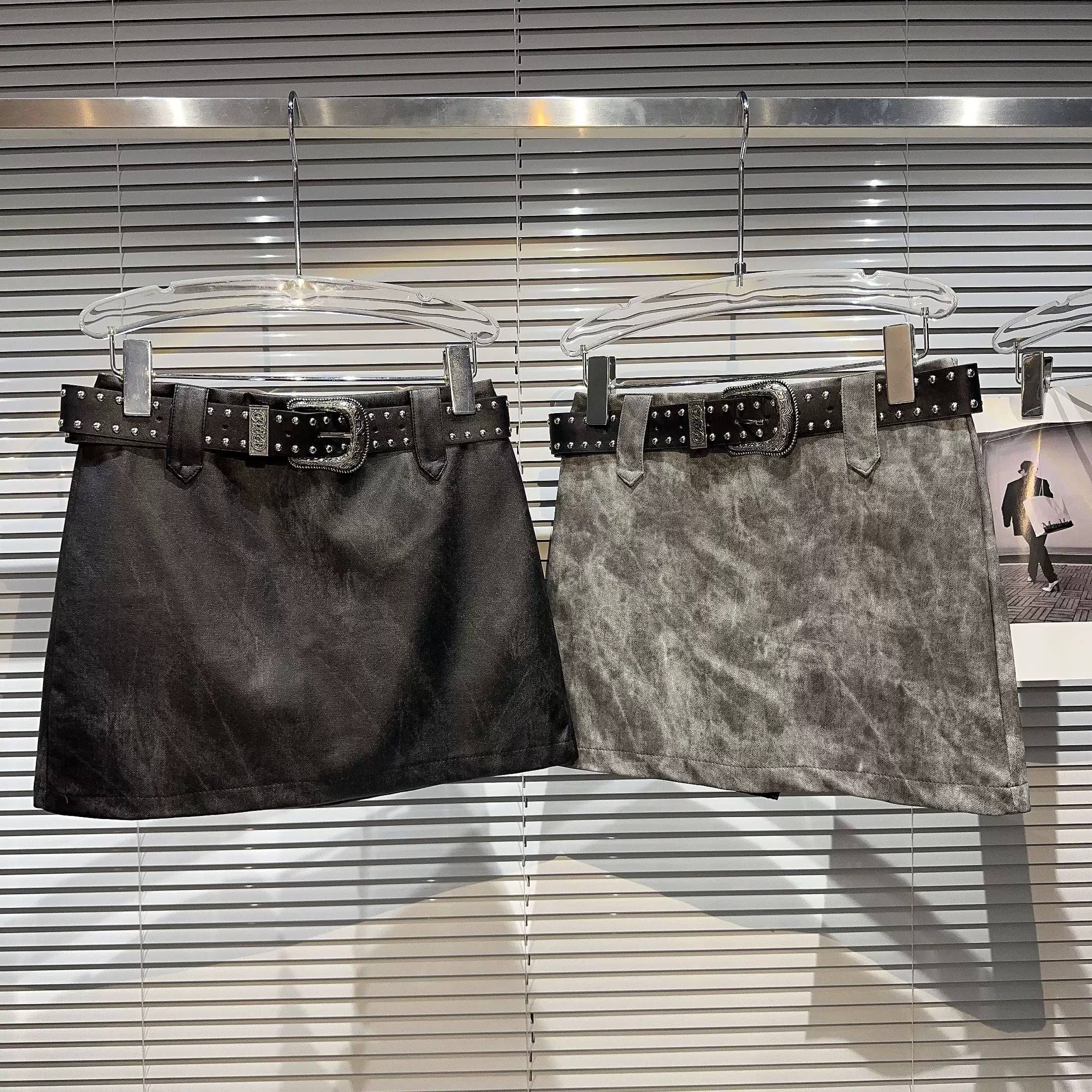 Productseeker - Wholesale Top & Skirt Set - Women's - SET220Y PU Leather Jacket & Studded Skirt Set – Fall Edge19