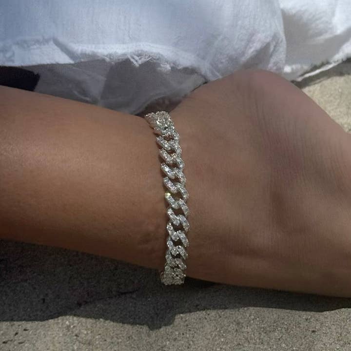 Kasa Karly - Wholesale Anklet - CUBAN LINK KRYSTAL ANKLET0