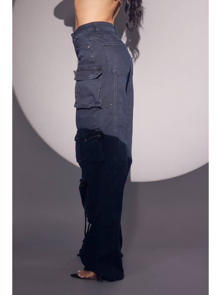 WFFS - Wholesale Jeans - Women's - Navy Cargo Jeans3