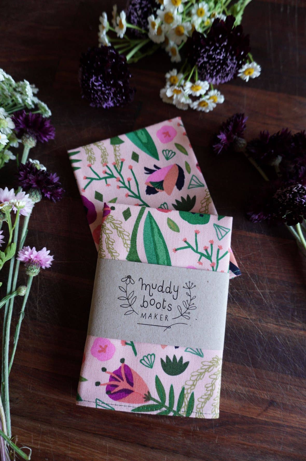 Muddy Boots Maker - Vente Mouchoir en tissu – femme - Mouchoir Bursting Blooms en coton biologique1