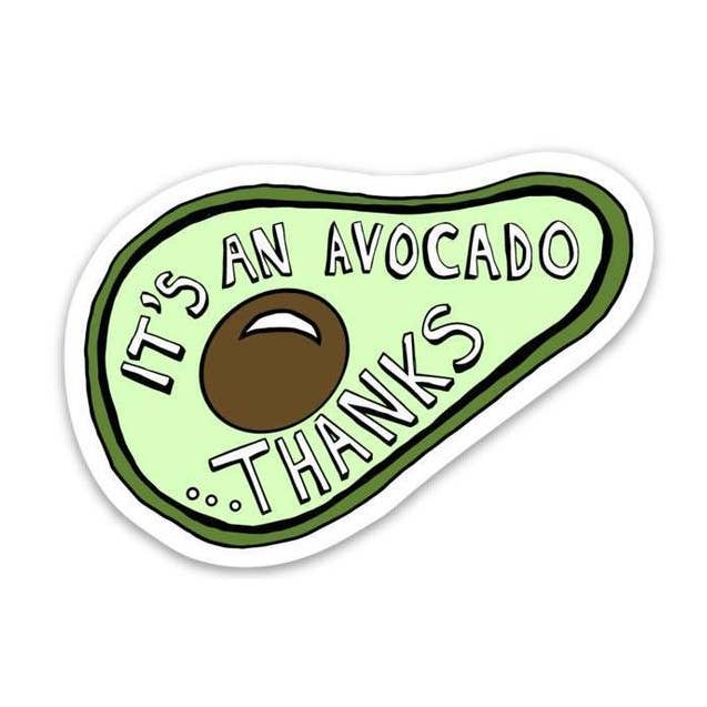 It's an Avocado Thanks Sticker for wholesale by Big Moods
