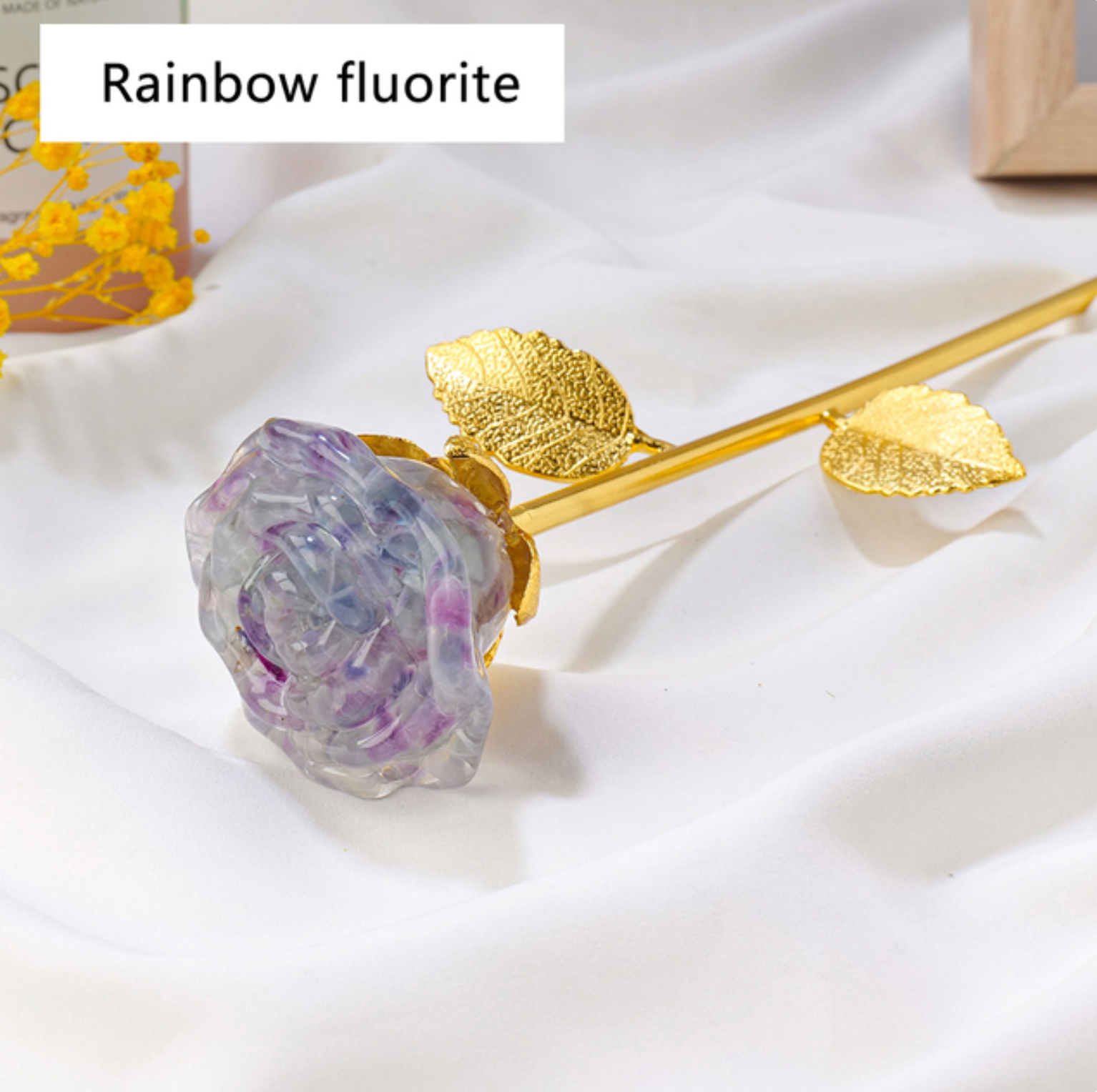 Crystolver (We Cover All Import Fees) - Vente Décorations de table - Ornement en cristaux et gravier en forme de rose3