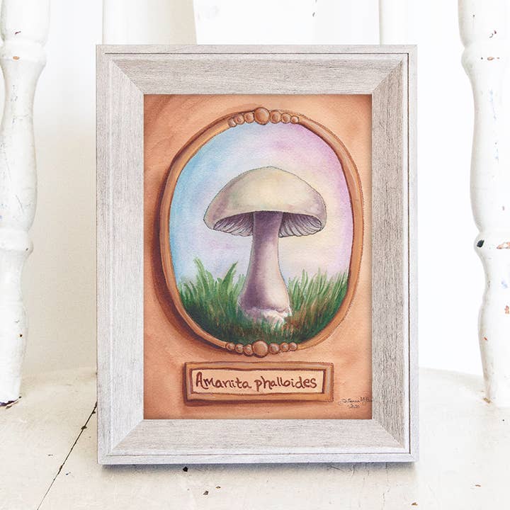 Amanita phalloides 5x7 kunstdruk voor wholesale door Art By: Julianna McPherson